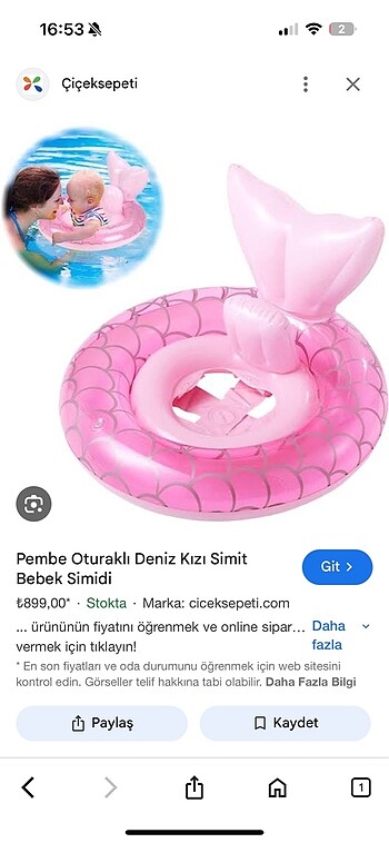  Beden Pembe Oturaklı Deniz Kızı Simit