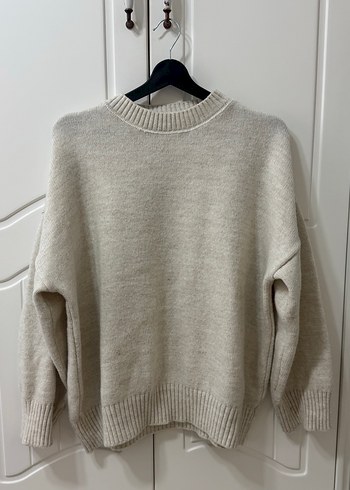 Bej Kadın Örgü Yün Kazak - Görsel 2