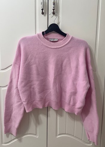 Pembe Örgü Kadın Triko - Görsel 3