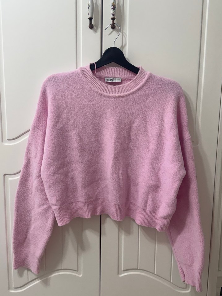 Pembe Örgü Kadın Triko - Görsel 3