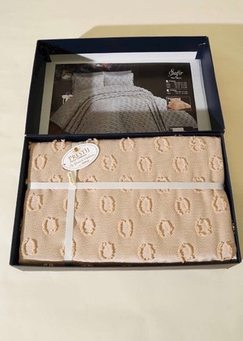 6 parça çift kişilik pike takımı sütlü kahve - Görsel 2