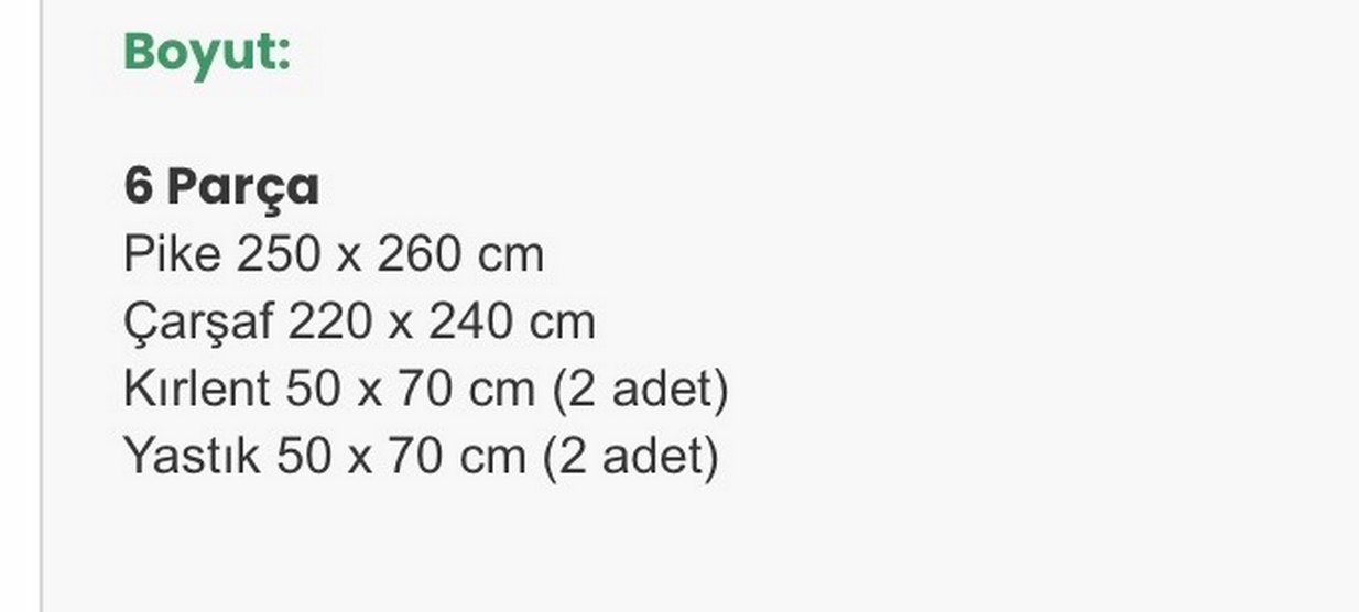 6 parça çift kişilik pike takımı krem - Görsel 3