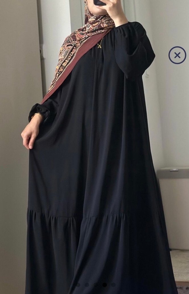 Medine ipeği fırfırlı elbise - Görsel 3