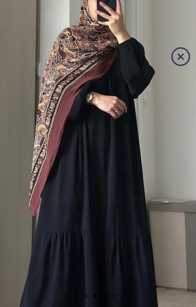 Medine ipeği fırfırlı elbise - Görsel 2