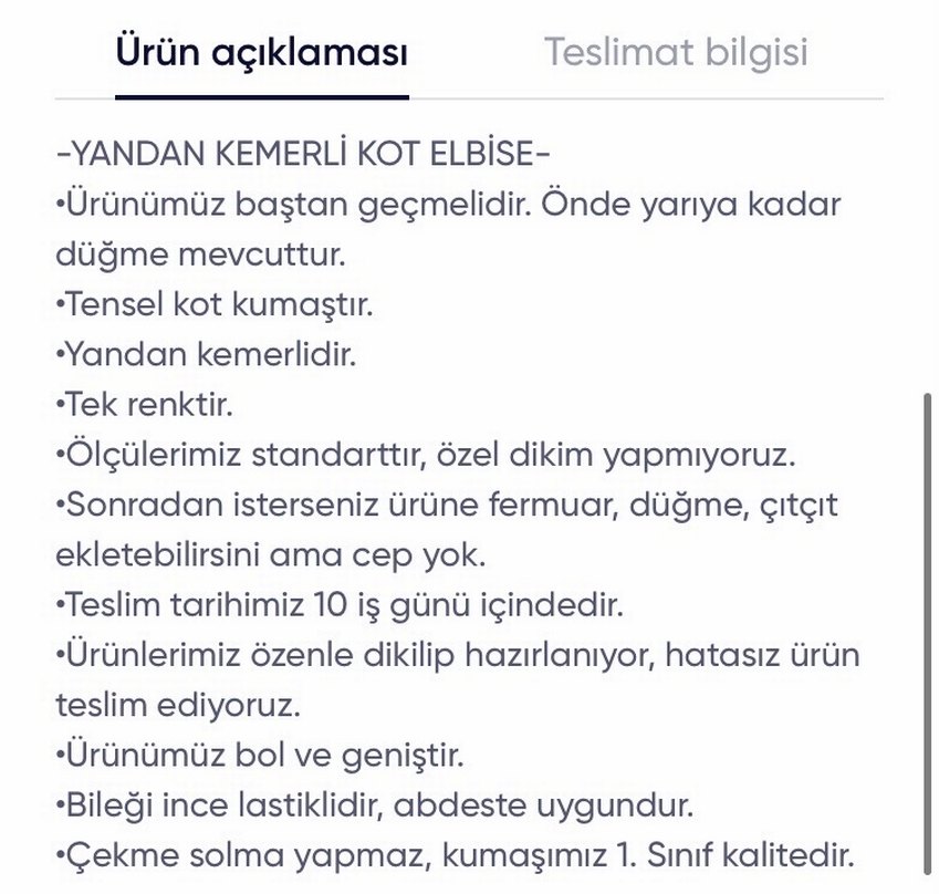 Yandan kemerli kot elbise - Görsel 2