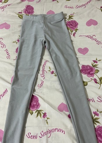 Gri Kadın disko Tayt, Esnek Kumaş - Görsel 3