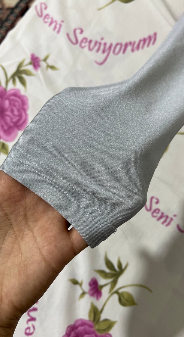 Gri Kadın disko Tayt, Esnek Kumaş - Görsel 2