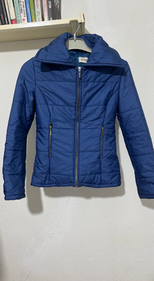 Kadın mavi Mont - Görsel 2