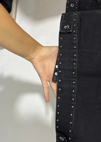 Siyah özel tasarım kot ceket - Görsel 5