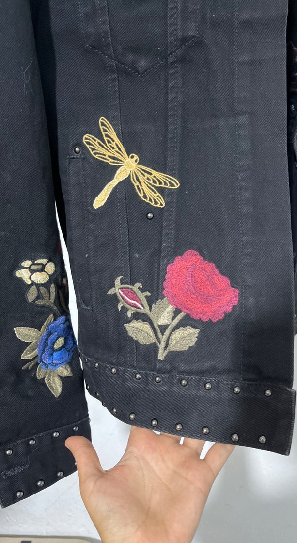 Siyah özel tasarım kot ceket - Görsel 3