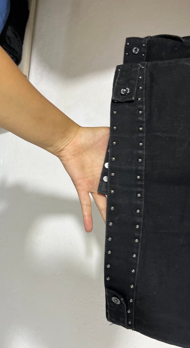 Siyah özel tasarım kot ceket - Görsel 5