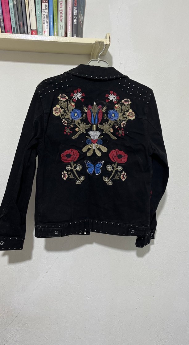 Siyah özel tasarım kot ceket - Görsel 4