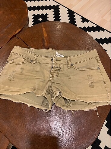 Denim haki şort