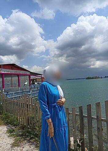 Mavi tesettür elbise
