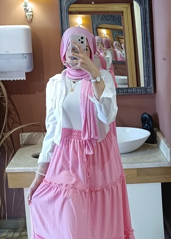 Pembe Bohem Salaş Uzun Etek şal hediyedir