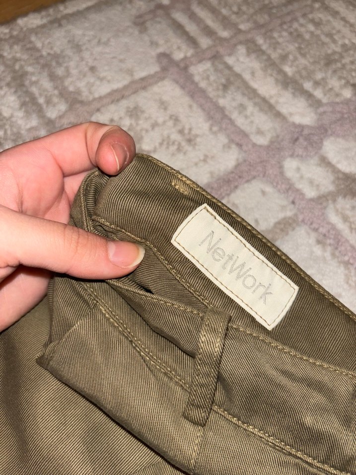 Bej Rahat Kesim Kadın Mini Keten Şort - Görsel 5