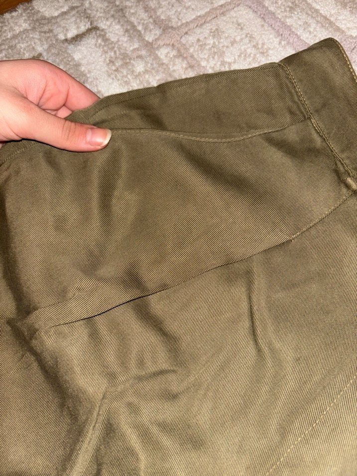 Bej Rahat Kesim Kadın Mini Keten Şort - Görsel 4