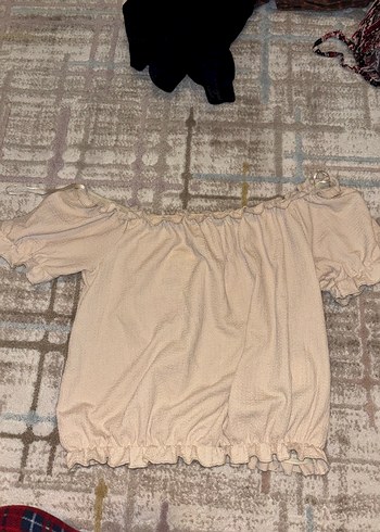 Bej Keten Bohem Robalı Kadın Bluz - Görsel 2