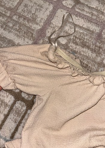 Bej Keten Bohem Robalı Kadın Bluz - Görsel 3