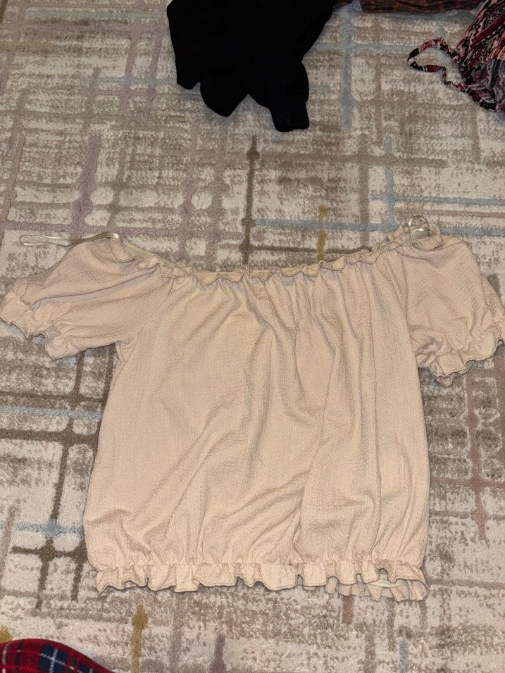 Bej Keten Bohem Robalı Kadın Bluz - Görsel 2