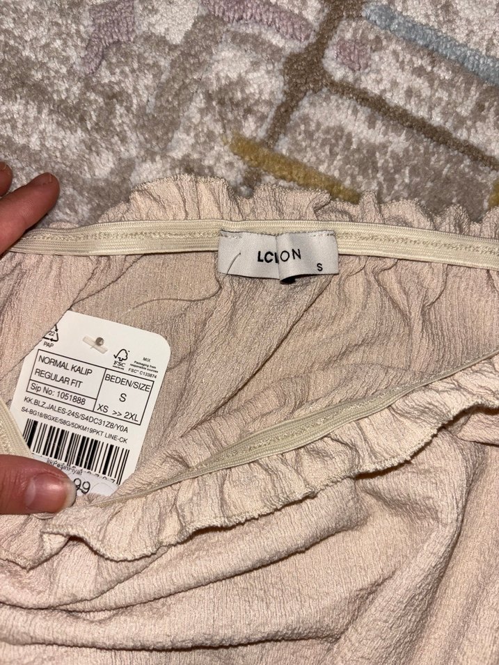 Bej Keten Bohem Robalı Kadın Bluz - Görsel 4