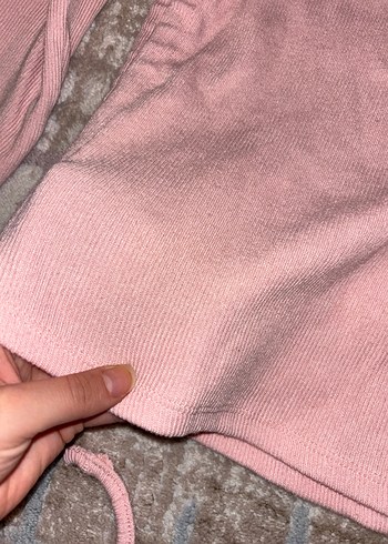 Pembe Uzun Kollu Kız Çocuk Triko Tişört - Görsel 2