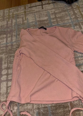 Pembe Uzun Kollu Kız Çocuk Triko Tişört - Görsel 4