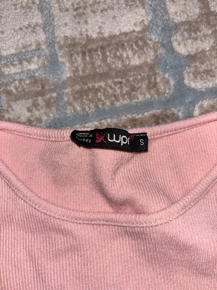 Pembe Uzun Kollu Kız Çocuk Triko Tişört - Görsel 3