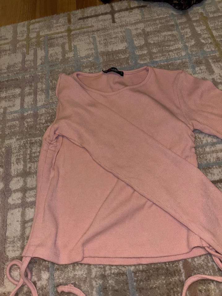 Pembe Uzun Kollu Kız Çocuk Triko Tişört - Görsel 4