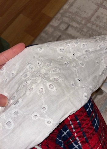 Düğmeli Beyaz Keten Gömlek - Görsel 5