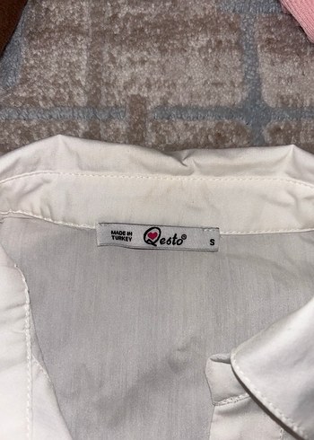 Düğmeli Beyaz Keten Gömlek - Görsel 4