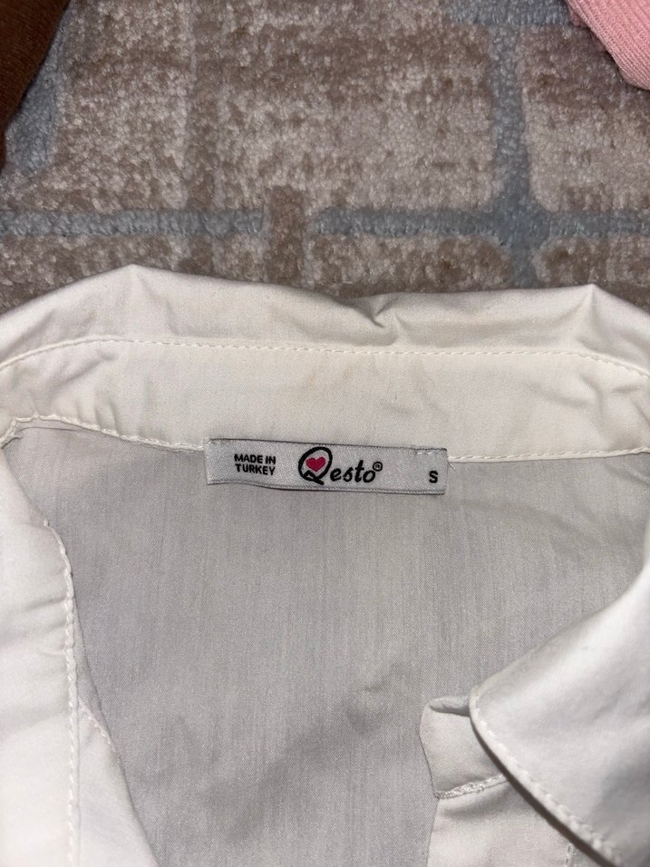 Düğmeli Beyaz Keten Gömlek - Görsel 4