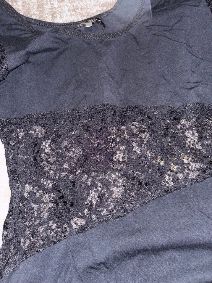 Dantel Detaylı Siyah Gotik Uzun Kollu Bluz - Görsel 4