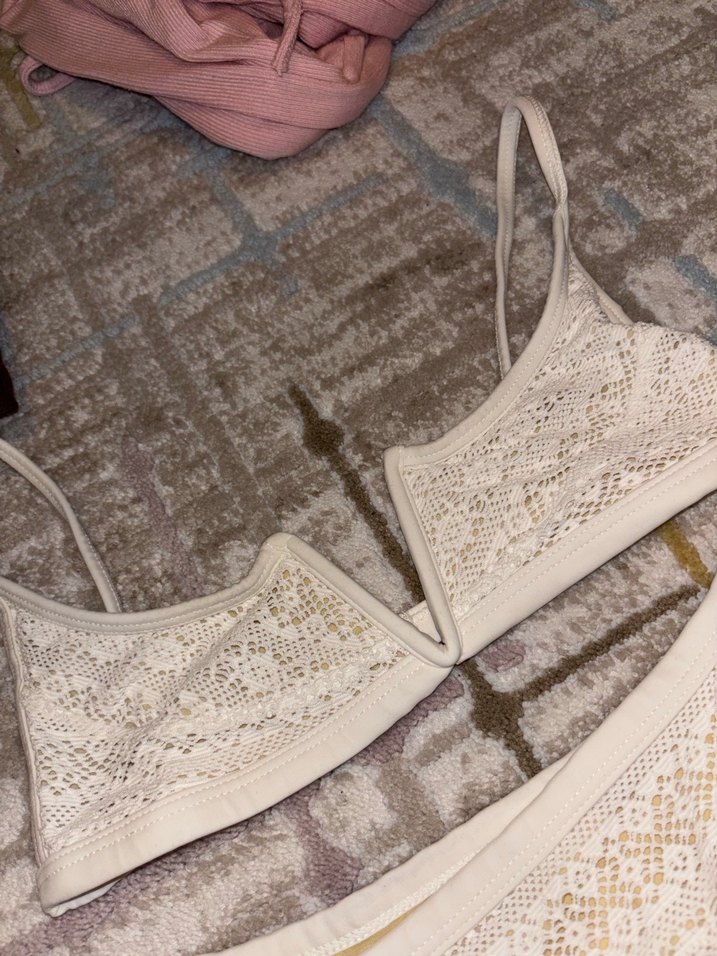 Dantel Detaylı Beyaz Bohem Bikini - Görsel 3