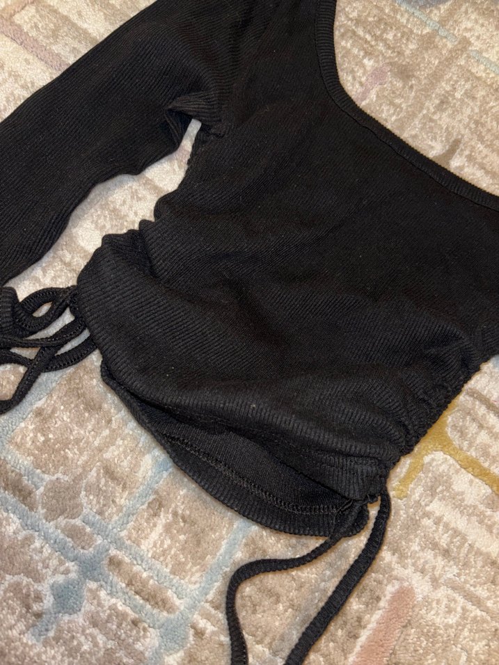 Siyah Uzun Kollu Kadın Bluz - Görsel 4