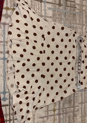 Kahverengi Puantiyeli Bohem Kadın Elbise - Görsel 2