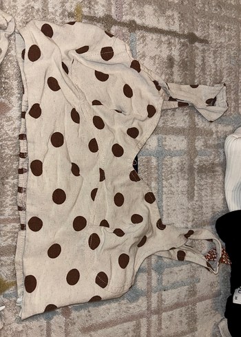 Kahverengi Puantiyeli Bohem Kadın Elbise - Görsel 4