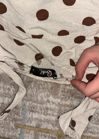 Kahverengi Puantiyeli Bohem Kadın Elbise - Görsel 6