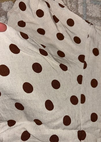 Kahverengi Puantiyeli Bohem Kadın Elbise - Görsel 3