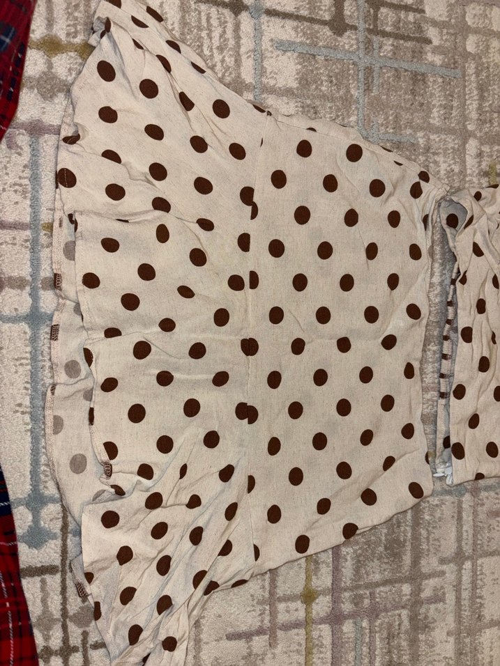 Kahverengi Puantiyeli Bohem Kadın Elbise - Görsel 2