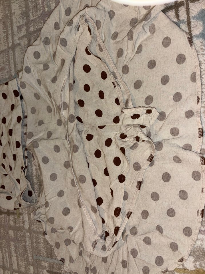 Kahverengi Puantiyeli Bohem Kadın Elbise - Görsel 5