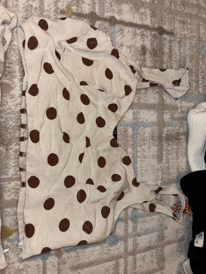 Kahverengi Puantiyeli Bohem Kadın Elbise - Görsel 4