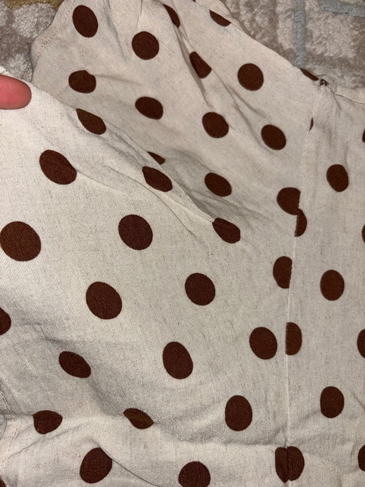 Kahverengi Puantiyeli Bohem Kadın Elbise - Görsel 3