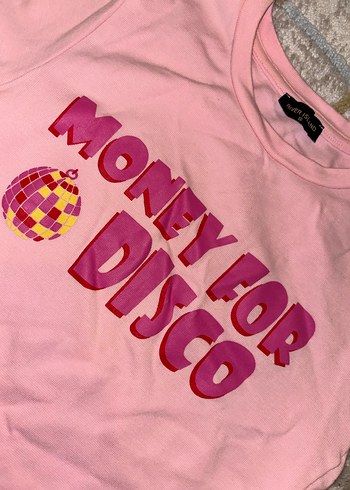 Pembe Payetli Kısa Kollu Kadın Tişört - Görsel 3