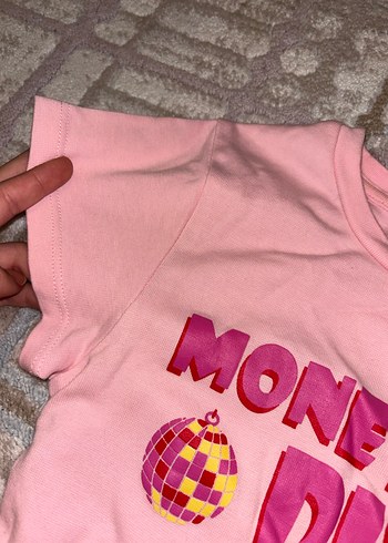 Pembe Payetli Kısa Kollu Kadın Tişört - Görsel 4