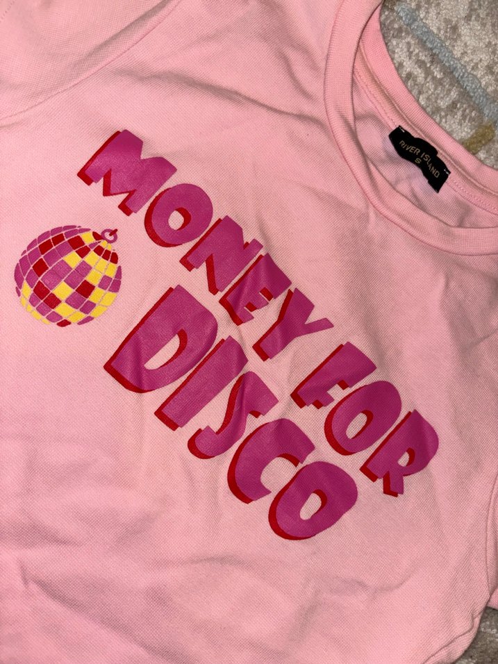 Pembe Payetli Kısa Kollu Kadın Tişört - Görsel 3