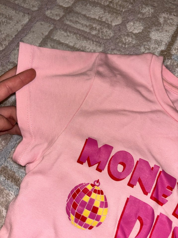 Pembe Payetli Kısa Kollu Kadın Tişört - Görsel 4