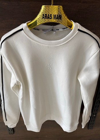 Erkek Beyaz Rahat Kesim Sweatshirt