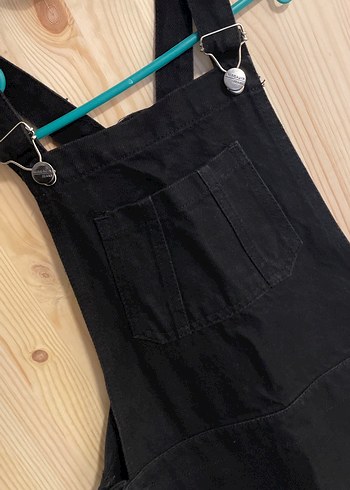 Kadın Siyah Midi Kemerli Kısa Tulum - Görsel 2