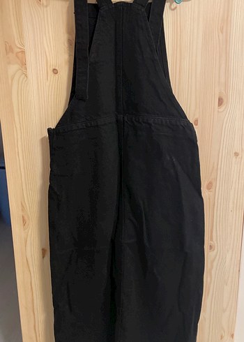 Kadın Siyah Midi Kemerli Kısa Tulum - Görsel 4